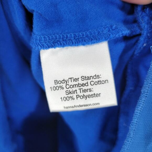 Hanna Andersson Blue Sleeveless Glitter Tiered Ruffle Dress 4 - Picture 7 of 8